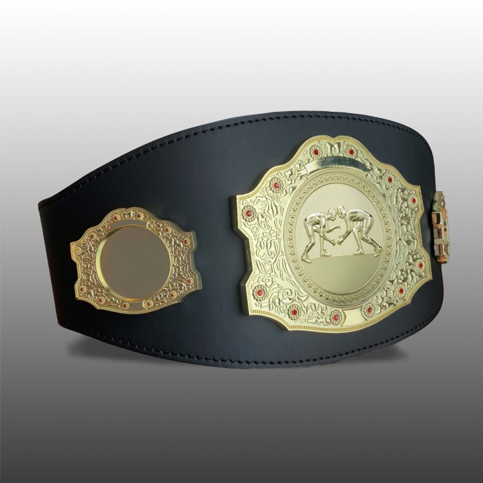 GOLD CHAMPIONSHIP BELT - XXLMIDI/G/GRAPPLE/G - AVAILABLE IN 4 LEATHER COLOURS